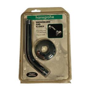 New Hansgrohe Showerarm and Flange Chrome 1/2" #27411 New in package